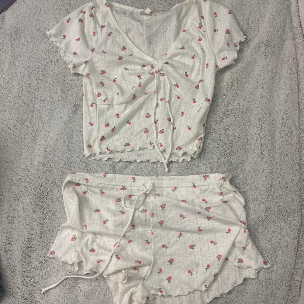 For love & lemons matching pajama set.